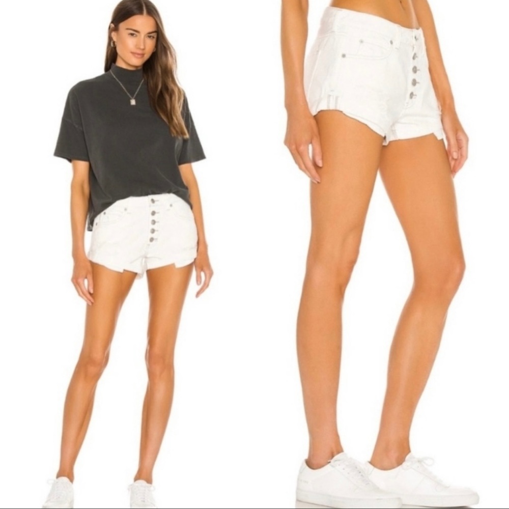 Free People Romeo Rolled Cut Off White Shorts